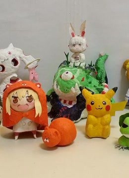 用废纸白胶纸巾等制作模型}